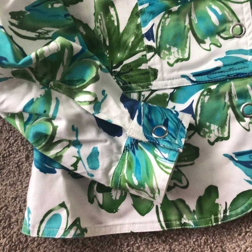 Coldwater‎ Creek Snap-up Water Color Print Jacket - Picture 4 of 12